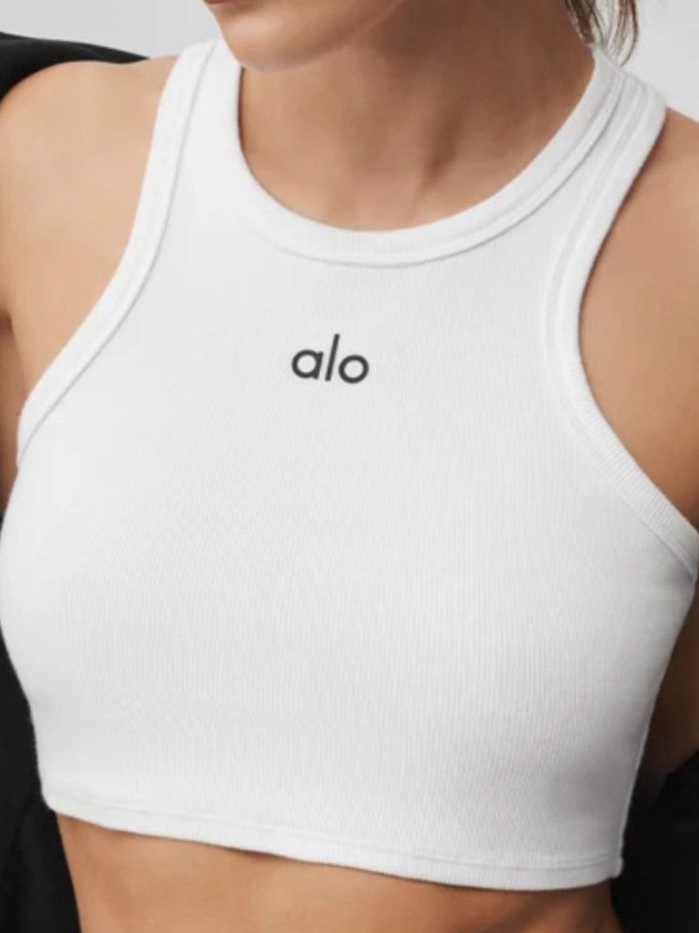 NWT ALO Yoga White Racerback Crop Tank Top